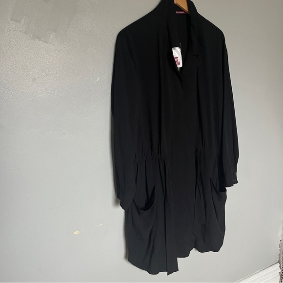 Alonne Long Sleeve Half Buttom Down Adjustable Waist Dress Black XL Large - Picture 3 of 10